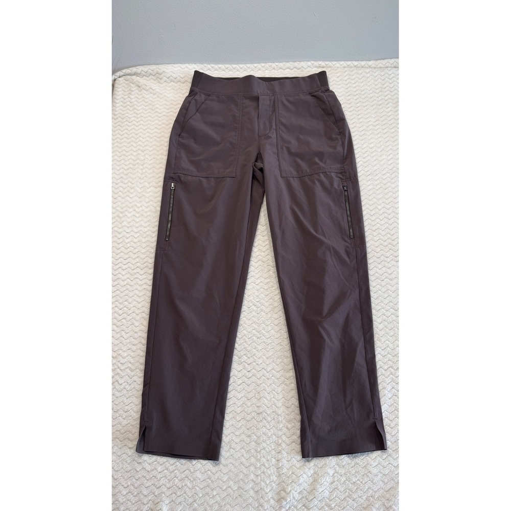 Athleta Trekkie North Jogger Pants Brown Plum Size 6 Zipper Pockets 4823